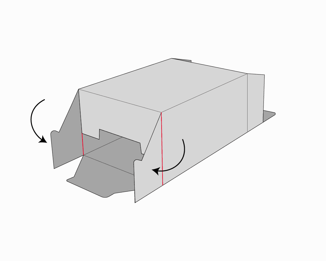 1-2-3 bottom box illustration: side panels fold in