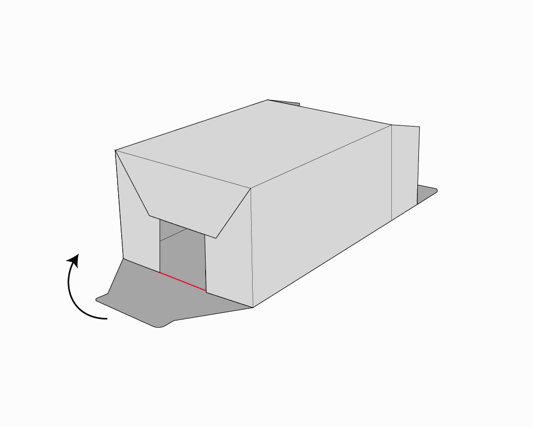 1-2-3 bottom box illustration: remaining flap folds up and in